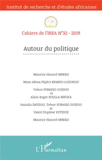 Cahiers de l'IREA Tome 32 : autour du politique (édition 2019)
