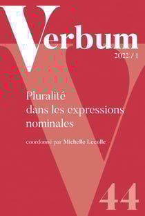 VERBUM n.2022/1 : pluralité dans les expressions nominales