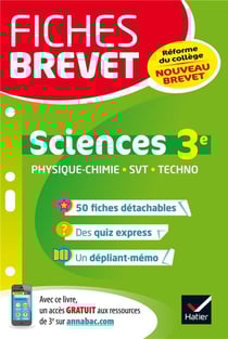 Fiches brevet - sciences - physique-chimie svt technologie - 3e