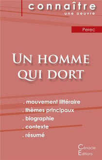 Fiche de lecture un homme qui dort de Georges Pérec (analyse litteraire de référence et résumé complet)