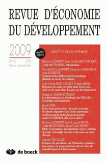 Revue d'économie du développement n.12 - santé et développement