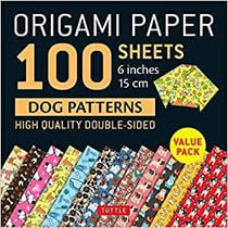 Origami paper 100 sheets dog patterns 6 inches