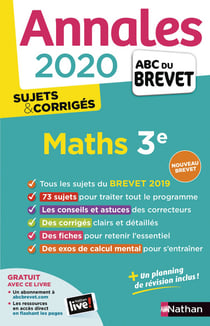 Annales ABC du brevet - sujets & corrigés Tome 19 : mathématiques - 3e (édition 2020)