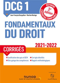 DCG 1 : fondamentaux du droit - corrigés (3e édition)