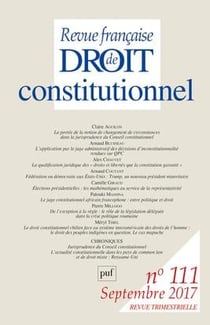 Revue française de droit constitutionnel n.111