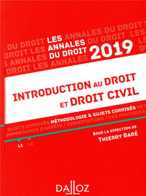 Introduction au droit et droit civil - méthodologie & sujets corrigés (édition 2019)