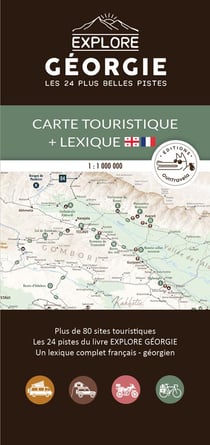 Carte touristique de la georgie + lexique francais-georgien - carte a2 georgie - caucase