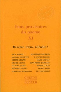 Revue Etats provisoires du poème n.21 : renaître, refaire, refonder ?