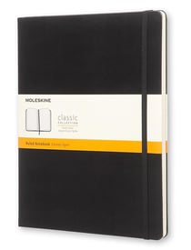 Carnet très grand format lignes - couverture rigide noire