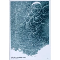 Carte en 2D : les Alpes blue design