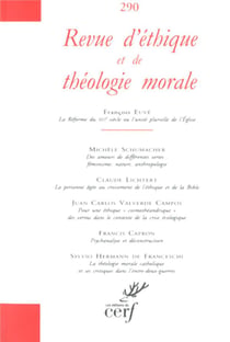 Revue d'éthique et de théologie morale numéro 290