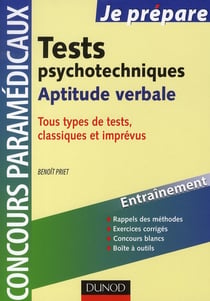 Je prépare - tests psychotechniques - aptitude verbale - concours paramédicaux
