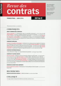 Revue Des Contrats N2 2016