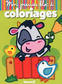 Mon premier bloc de coloriages - vache et oiseau