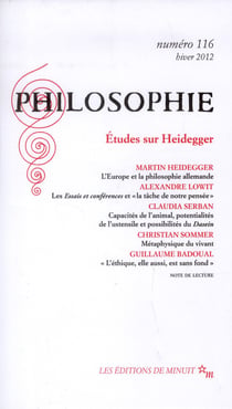 Revue Philosophie n.116 : études sur Heidegger