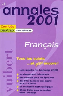 Annales du bep 2001- francais tous secteurs