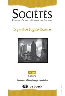 Sociétés n.110 : la pensée de Siegfried Kracauer