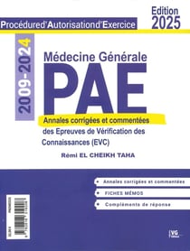 PAE médecine générale annales corrigées EVC (édition 2025)