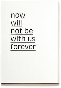 Now will not be with us forever