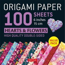 Origami paper 500 sheets hearts & flowers patterns 6 inches (15 cm)