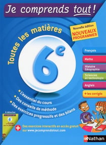 Je comprends tout Tome 6 : 6ème - toutes les matières (édition 2016)