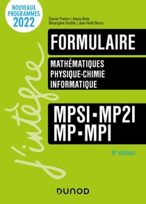 Formulaire - mathématiques, physique-chimie, informatique - MPSI-MP2I-MP-MPI