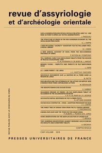 REVUE D'ASSYRIOLOGIE ET D'ARCHEOLOGIE ORIENTALE n.113 (édition 2019)