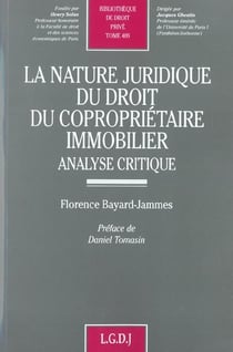 La nature juridique du droit du coproprietaire immobilier. analyse critique - vol409