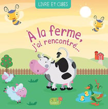 Coffret livre tout carton + 9 cubes : à la ferme