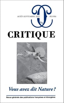 Revue Critique n.903-904 : Vous avez dit Nature ?
