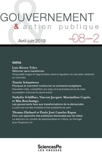 Revue gouvernement et action publique n.8/2 : avril-juin 2019