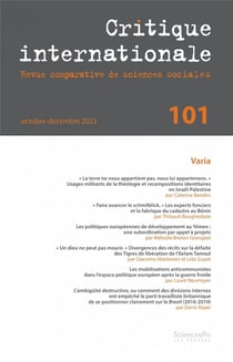 Revue critique internationale n.101