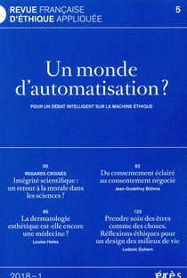 Revue française d'éthique appliquée n.5 : éthique et automatisation