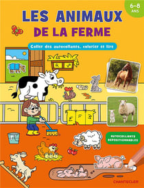 Les animaux de la ferme - coller des autocollants, colorier et lire