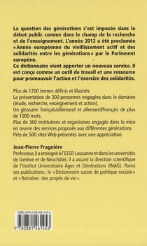 Dictionnaire des ages et des generations