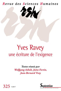 Revue des Sciences Humaines n.325 : Yves Ravey, une écriture de l'exigence