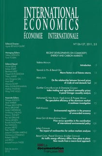 Economie internationale n.126 - recent developments on commodity, energy and carbon markets