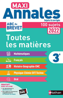 Maxi annales ABC du brevet : toutes les matières : 3e (édition 2022)