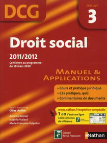 Droit social - DCG - épreuve 3 - manuel et applications - 2011/2012