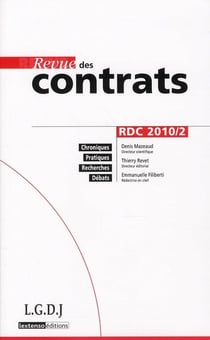 Revue des contrats : 2010/2