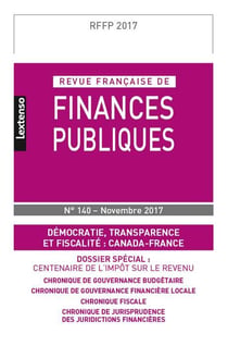 Revue française de finances publiques n.140 : démocratie, transparence et fiscalité : Canada-France