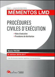 Procédures civiles d'exécution 2016-2017