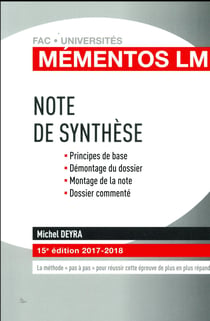 Note de synthèse (édition 2017/2018)