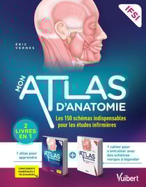 Mon atlas d'anatomie : étudiants en IFSI - 2 livres en un : un cahier avec 150 illustrations en couleur