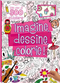 Imagine, dessine, colorie ! rose