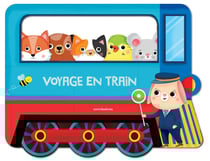 Voyage en train : Livre tout-carton avec poignée et formes découpées