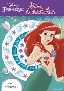 Mes mandalas avec gommettes - disney princesses - la petite sirène