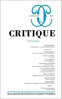Revue Critique n.887 : N'était Deguy