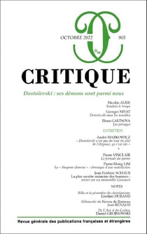 Revue Critique n.905 : Dostoïevski : ses démons sont parmi nous