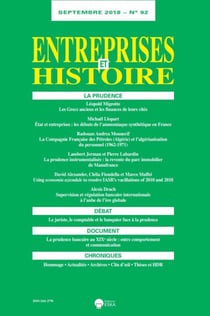 LA PRUDENCE-EH 92-SEPTEMBRE 2018 : ENTREPRISES ET HISTOIRE 92-SEPTEMBRE 2018